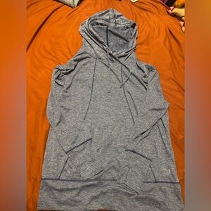 Athletic Blue Hooded Shirt- 1X